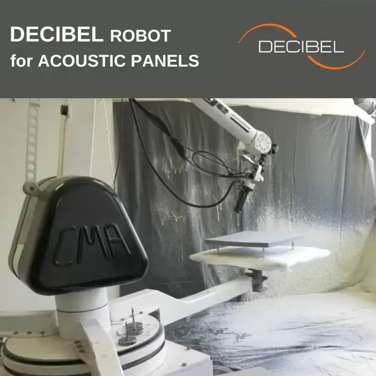 DECIBEL stellt einen Karussellroboter für die Herstellung von Akustikplatten vor