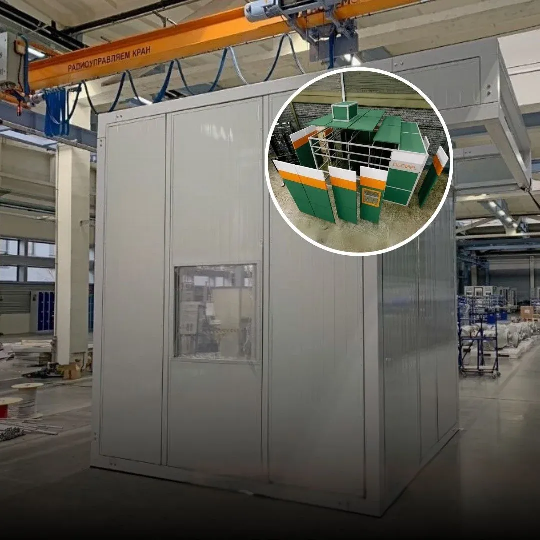 Schallschutzkabine im Hitachi-Werk