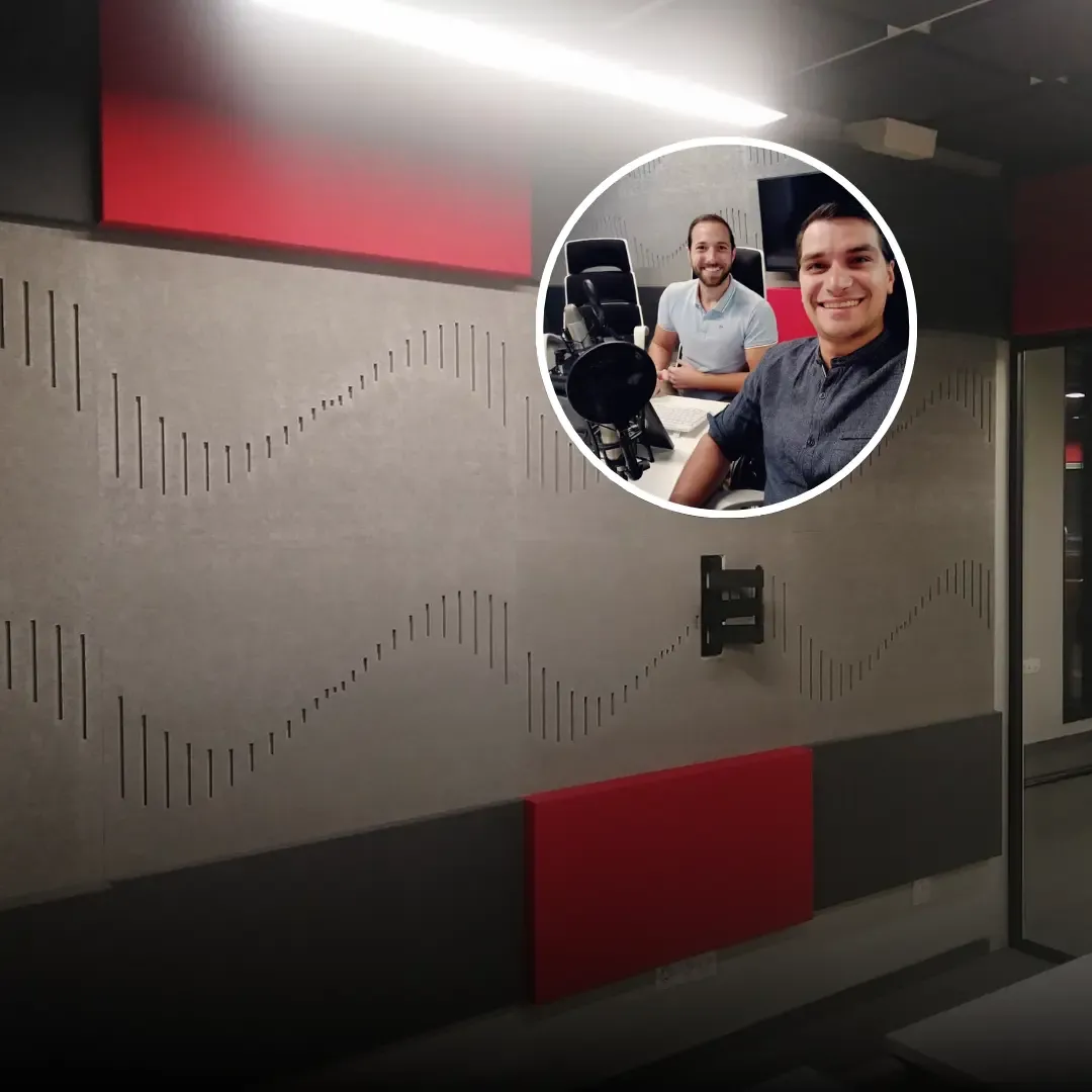 Installation von Akustikplatten in einem berühmten Radiostudio
