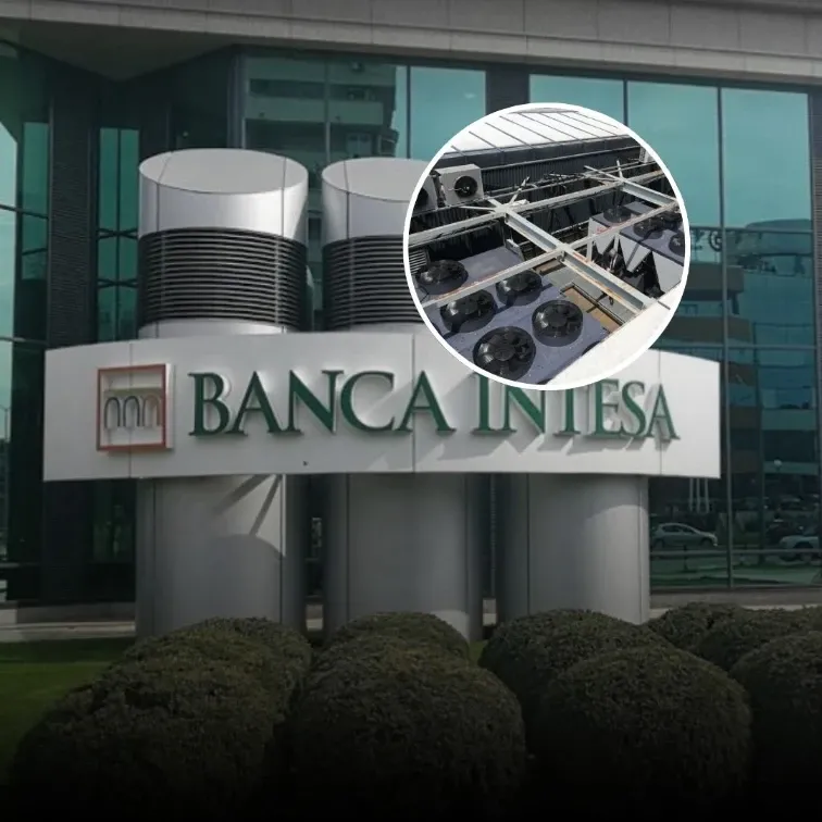Schalldämmung von Dachkälteanlagen bei Banca Intesa