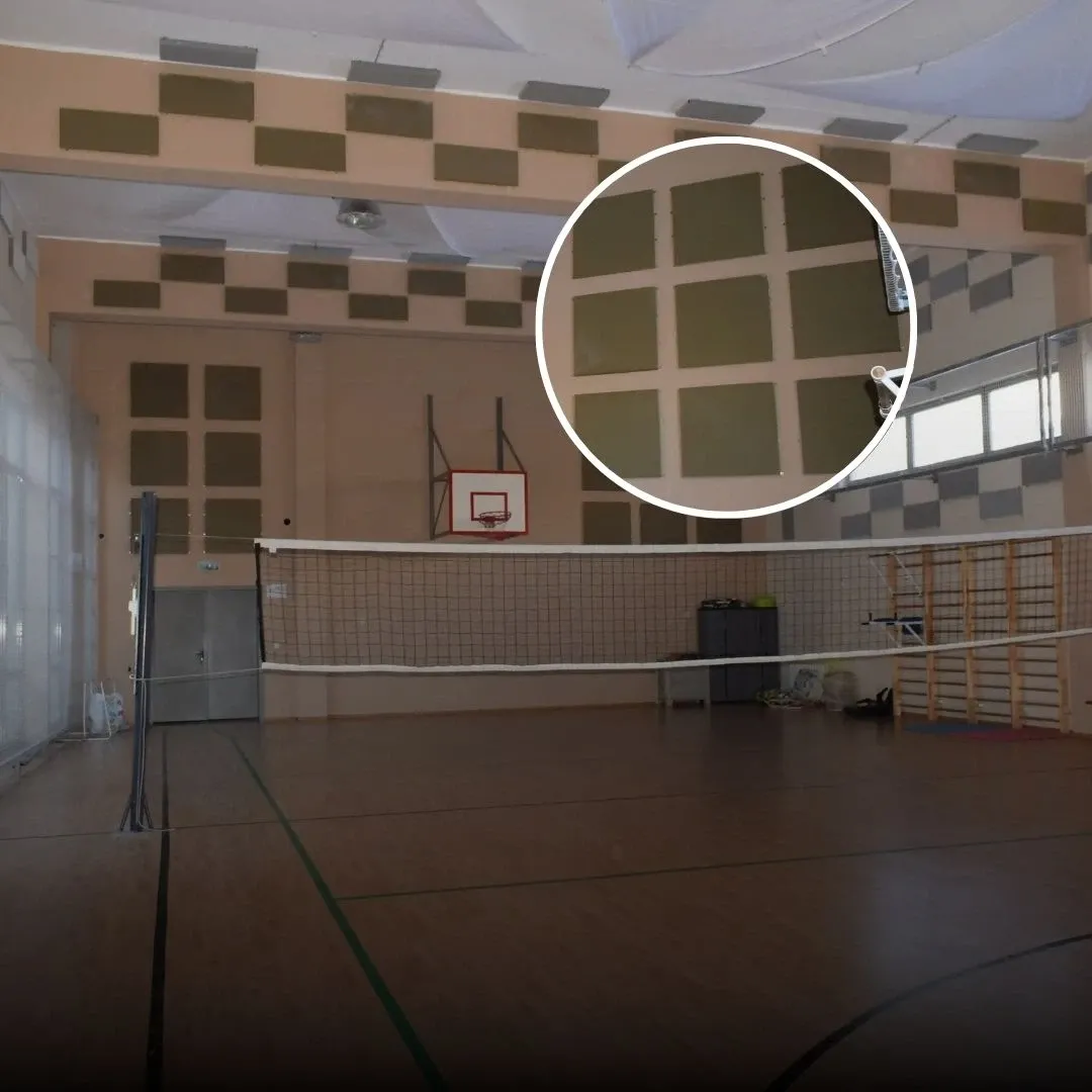 Reduzierung des Echos in einer Schulturnhalle mit Akustikplatten