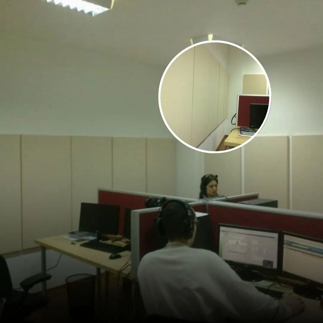 Akustische Behandlung für Klarheit und Komfort im Callcenter